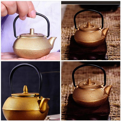 BESTonZON Mini Tea Kettle - Cast Iron Japanese Tetsubin Decorative Teapot for Loose Leaf Tea