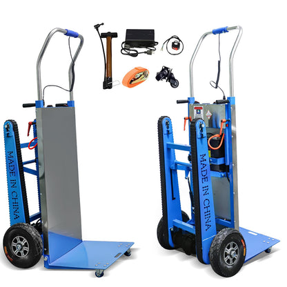 ROOMEDAL Electric Stair Climbing Dolly, 661lb 600W Powered Electric Stair Climbing Hand Trucks Dolly Cart with Rubber Tracks for Moving, Heavy Duty Stair Climber (Pure Blue)