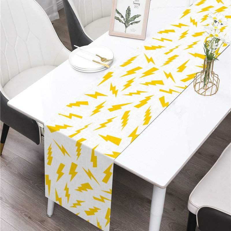 Buxiuer Lightning Bolt Table Runner Cartoon Themed Birthday Party Decoration Baby Showers Dining Room Home Kitchen Table Decor