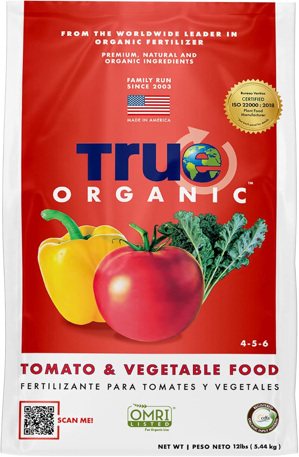 6% 12lb 210 True Organic Tomato & Vegetable Food Organic Fertilizer for Superior Harvests with Calcium Bag Covers sq.