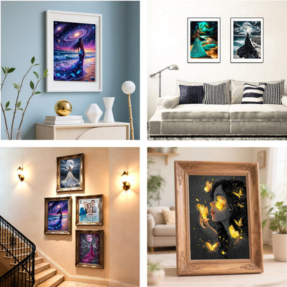 Zha Qiyong Diamond Art Painting Kits for Adults，Round Full Drill Diamond Dots Paintings for Beginners, 5D Diamonds Pictures Gem Art Painting DIY Crafts Kits 12x16inch（12 Pack）