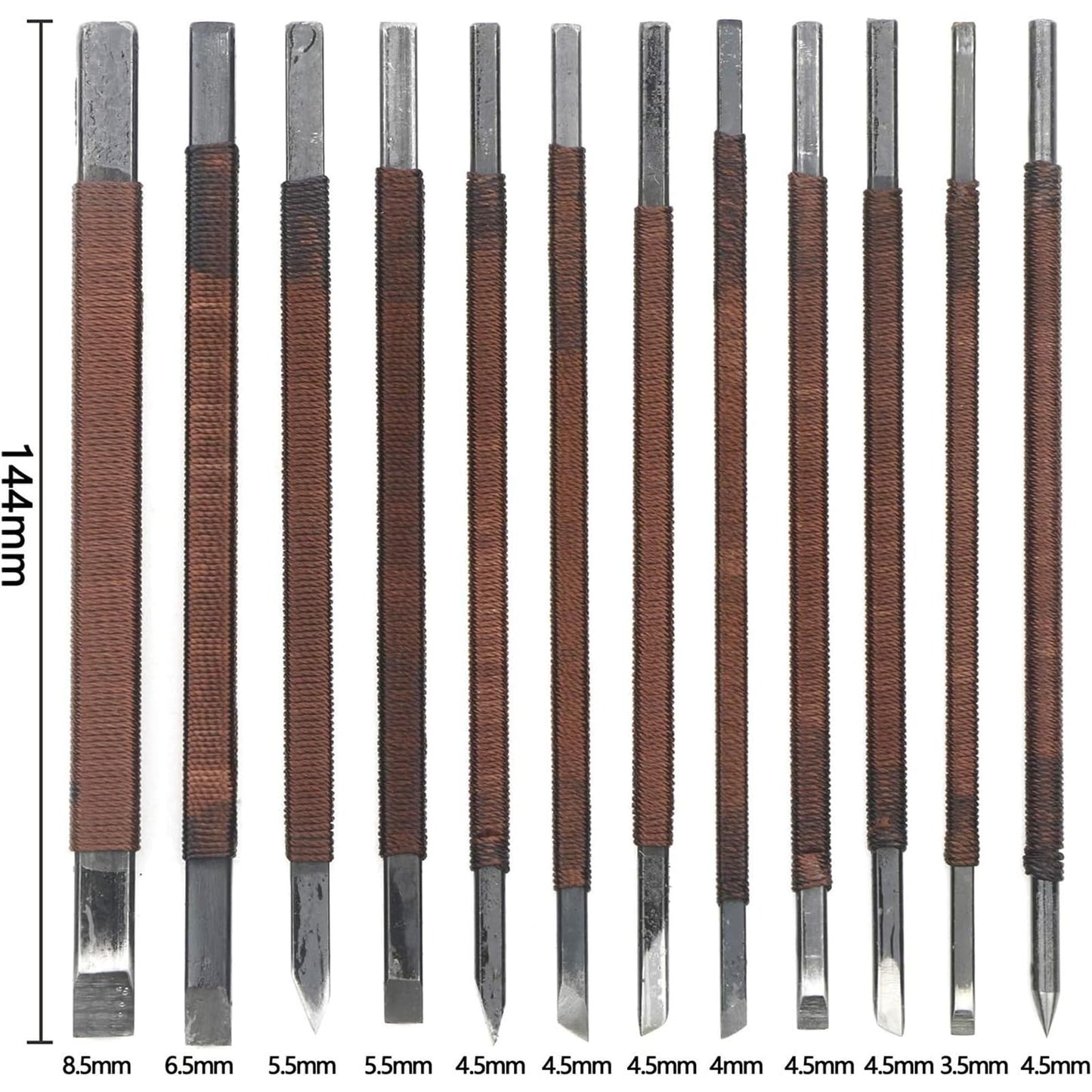 Unxuey 12Pcs Carving Chisel Set Manganese Steel Seal Stone Carving knife Woodworking Tools for Engraving Enthusiast