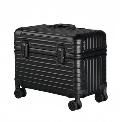 Perle Path Full Aluminum Camera Carry-On Luggage DSLR Shockproof TSA lock Photography Gear Case with Removable Dividers & 360° detachable Wheels Luggage Rolling trolley case storage case (black)