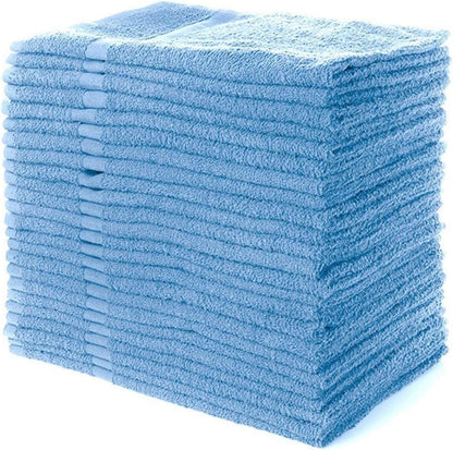 16"x27" (12 Pack) Simpli-Magic Cotton Hand Towels Soft Towels for Bathroom, Kitchen, Salon & Gym (Blue)