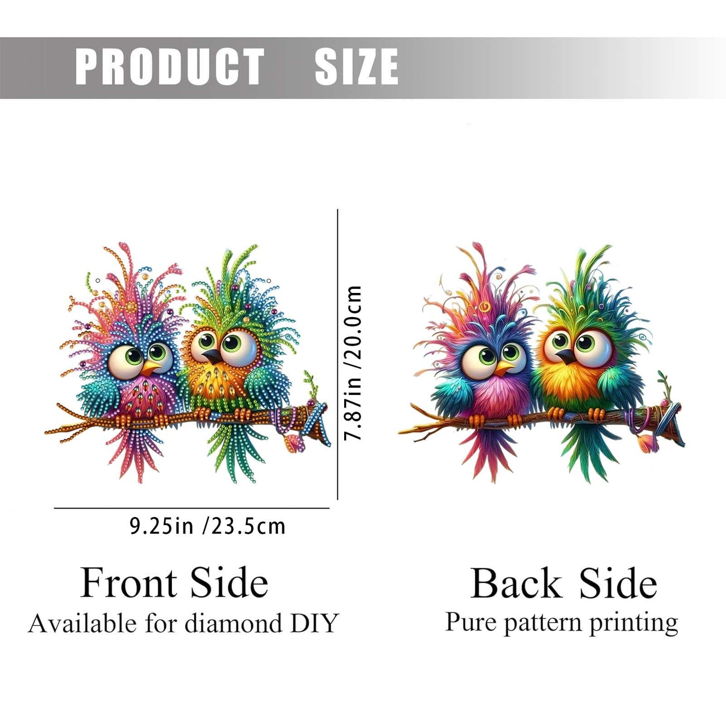 TSRUVYL Bird Diamond Art Painting Kit, Hanging Double Sided Diamond Art Suncatchers Window Pendants, Cute Diamond Painting Crafts Gift, DIY Special Shaped Gem Wall Ornament for Adults(Colorful-Bird)
