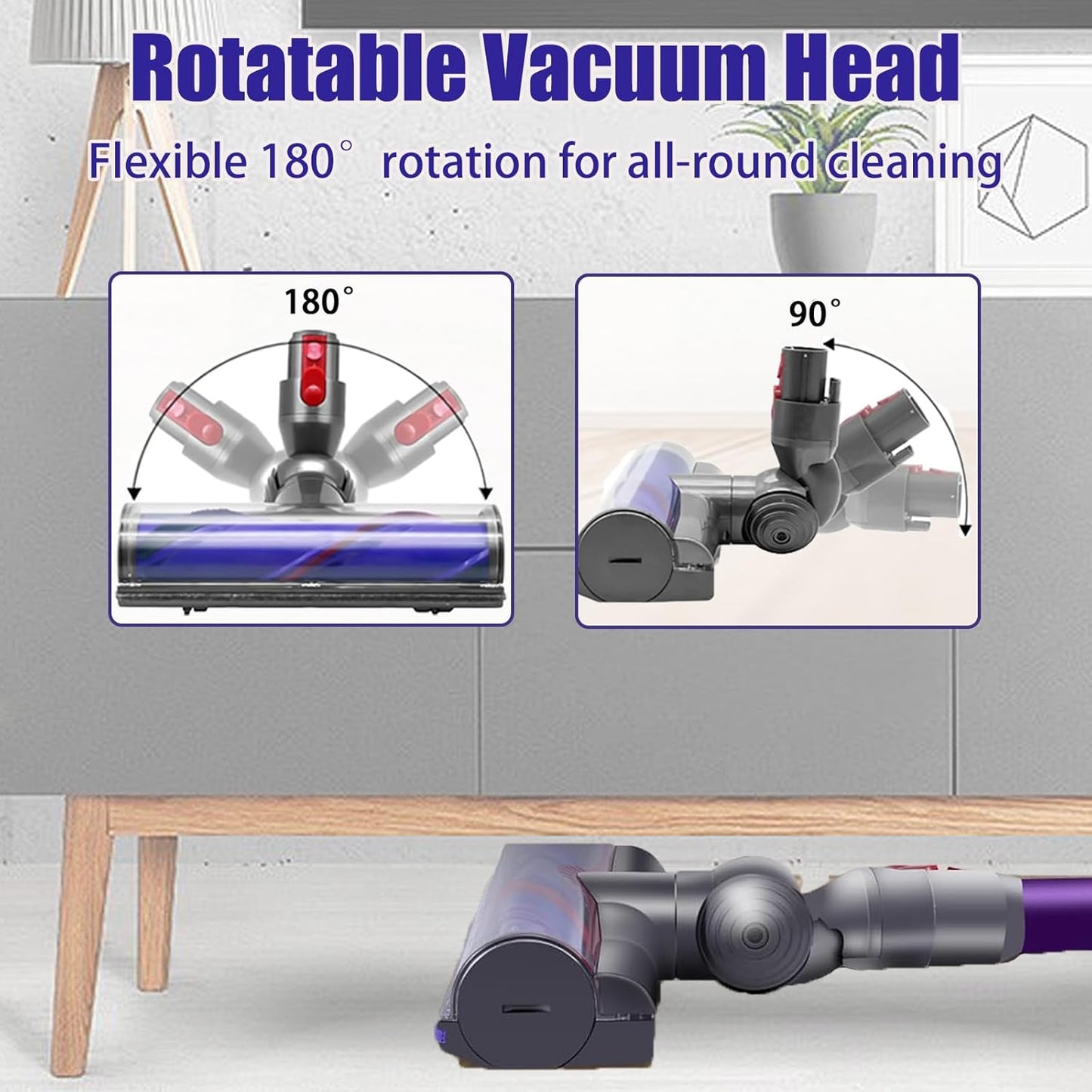 Direct Drive Cleaner Head Turbine Tool for Dyson V7 V8 V10 V11 V15 Cordless Vacuum Cleaner Replacement