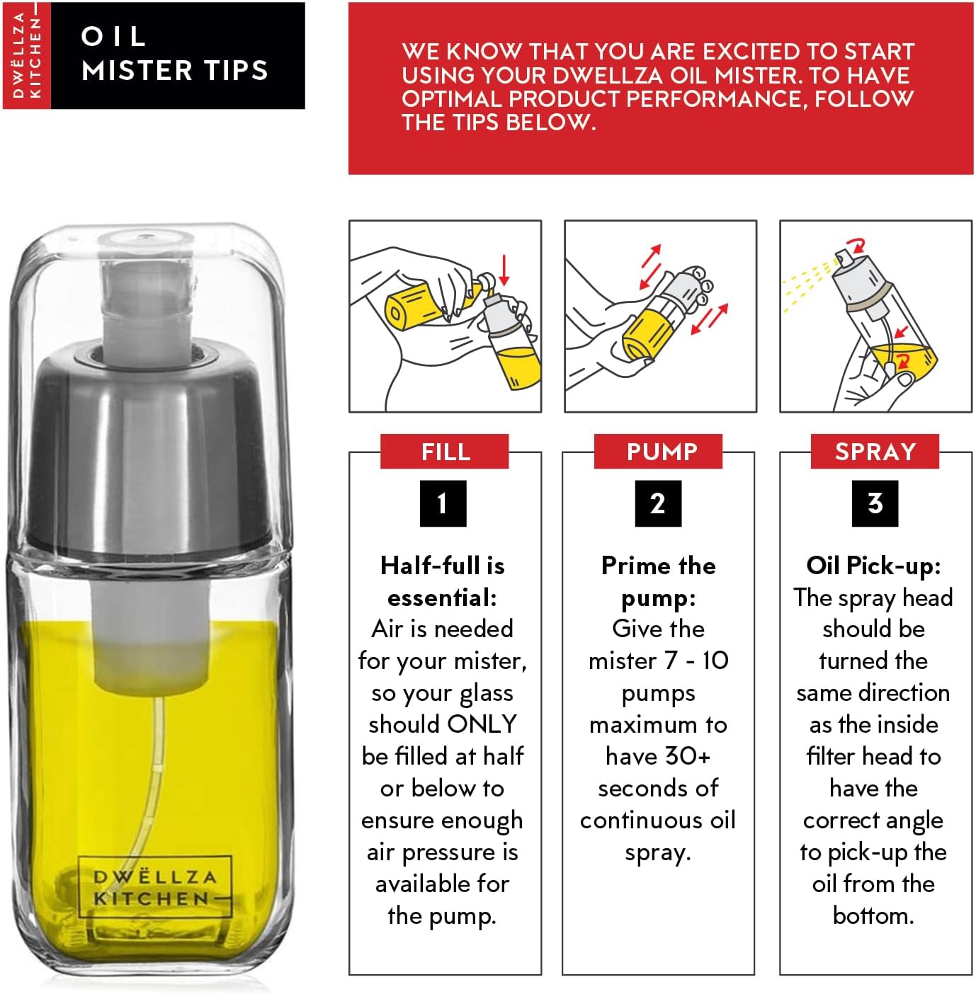 17 Oz. 6 Oz. Set DWLLZA KITCHEN Olive Oil Dispenser Bottle For Kitchen & Sprayer For Cooking - Glass Cooking Oil/Syrup