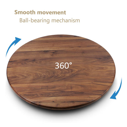MAGIGO 30 Inches Black Walnut Wood Lazy Susan Organizer, Solid Wooden Round Turntable, Rotating Tray for Table Top/Counter Top