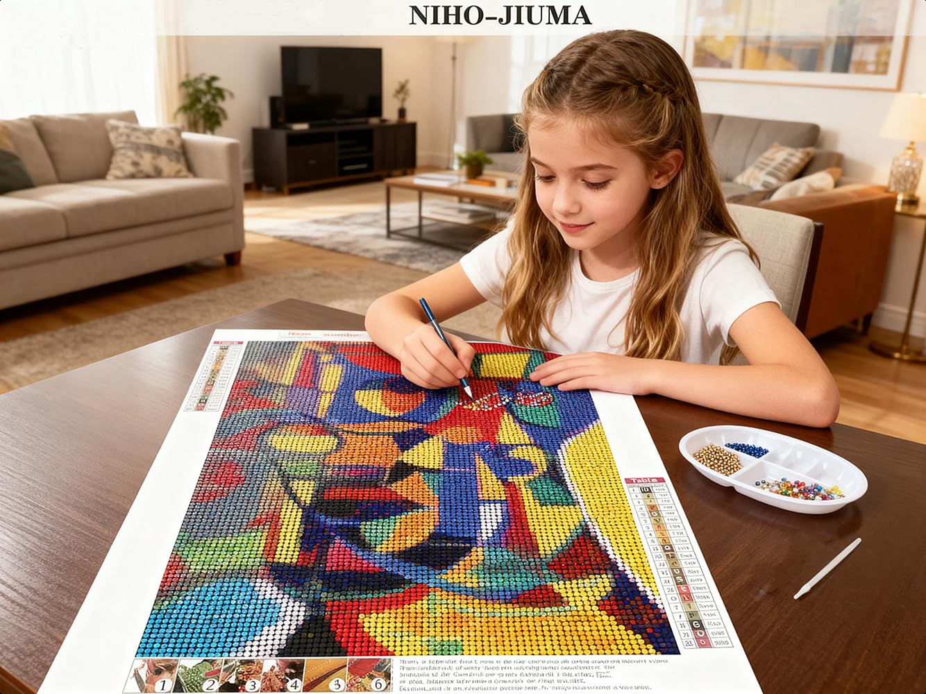NIHO-JIUMA Adult 5D Diamond Painting Kits Modern Abstract Art, DIY Full Drill Diamond Art for Adults & Teens, Home Wall Decoration (40x50cm/16x20 inch)