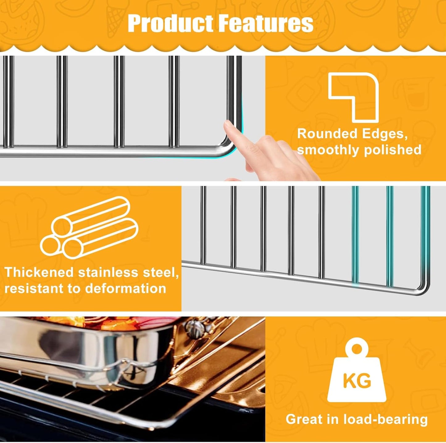 Air Fryer Rack for Ninja Foodi 10 in 1 SP100, 13.4'' Stainless Steel Accessories for Countertop Oven, Dishwasher Safe