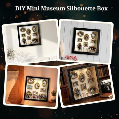 DIY Silhouette Shadow Box Frame Kit,Mini Frames for Shadow Box with Figurines and Small Bulb, Museum of us-Custom Memory Collage Frame for Pictures, Crafts & Home Decor Gift (Black)