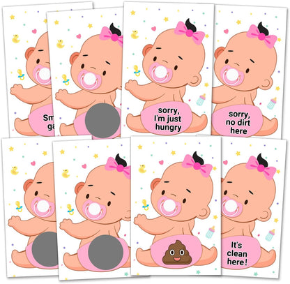 Zunaked 38 Baby Shower Raffle Card Game for Girls - Silly Activity for Ice Breakers, Door Prizes - Decorations for Baby