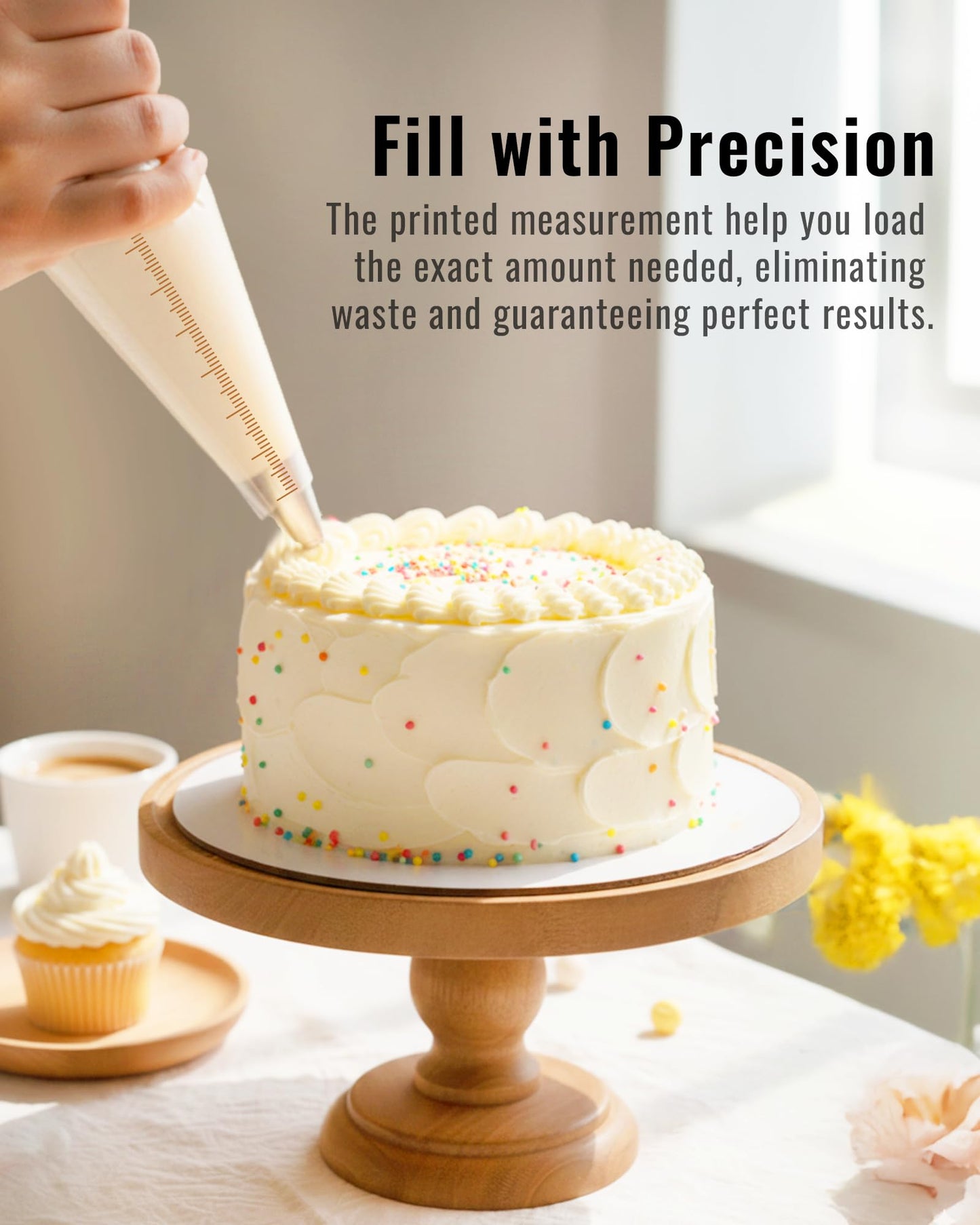 Bake Choice 16 Inch Large Piping Bags, 100PCS Thickened Disposable Pastry Bags, Anti Burst Icing Bags for Cream Frosting, Non-slip Frosting Bags, Cake & Cookie Decorating Supplies