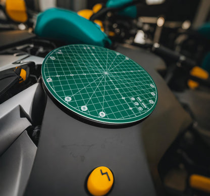 KING-KONG Round Rotary Cutting Mat, Green, 9.8 Inch, Self-Healing, for Crafts, Leather, and Advertising