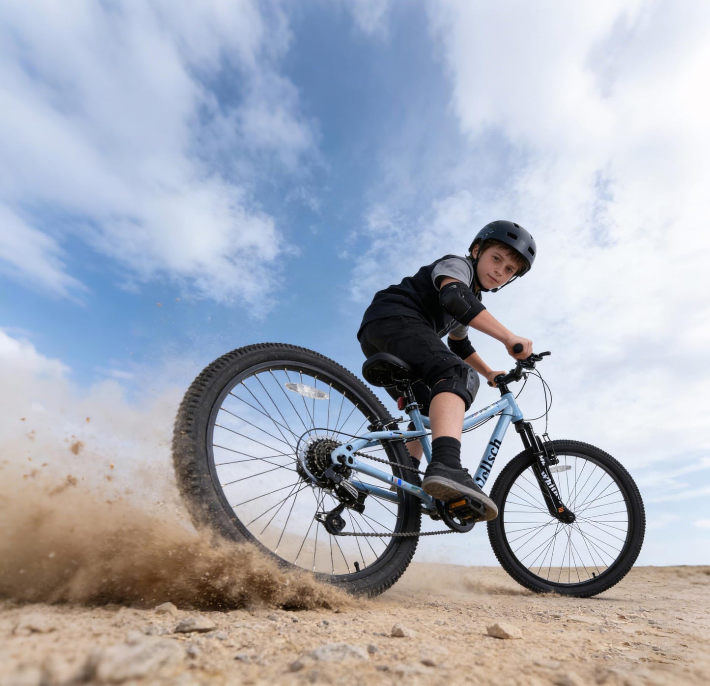vollsch 24 Inch Kids Mountain Bike for 9-15 Years Old Boys Girls Teens 6-Speed Child MTB Bicycle with Front Suspension Fork, Slate Grey