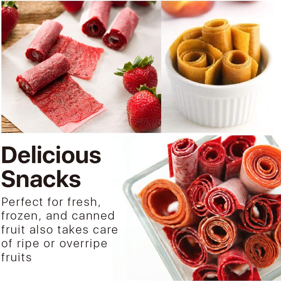 Flexzion Dehydrator Fruit Roll Trays, Round Nonstick Sheets (11 7/8 Inch), 2 Pack