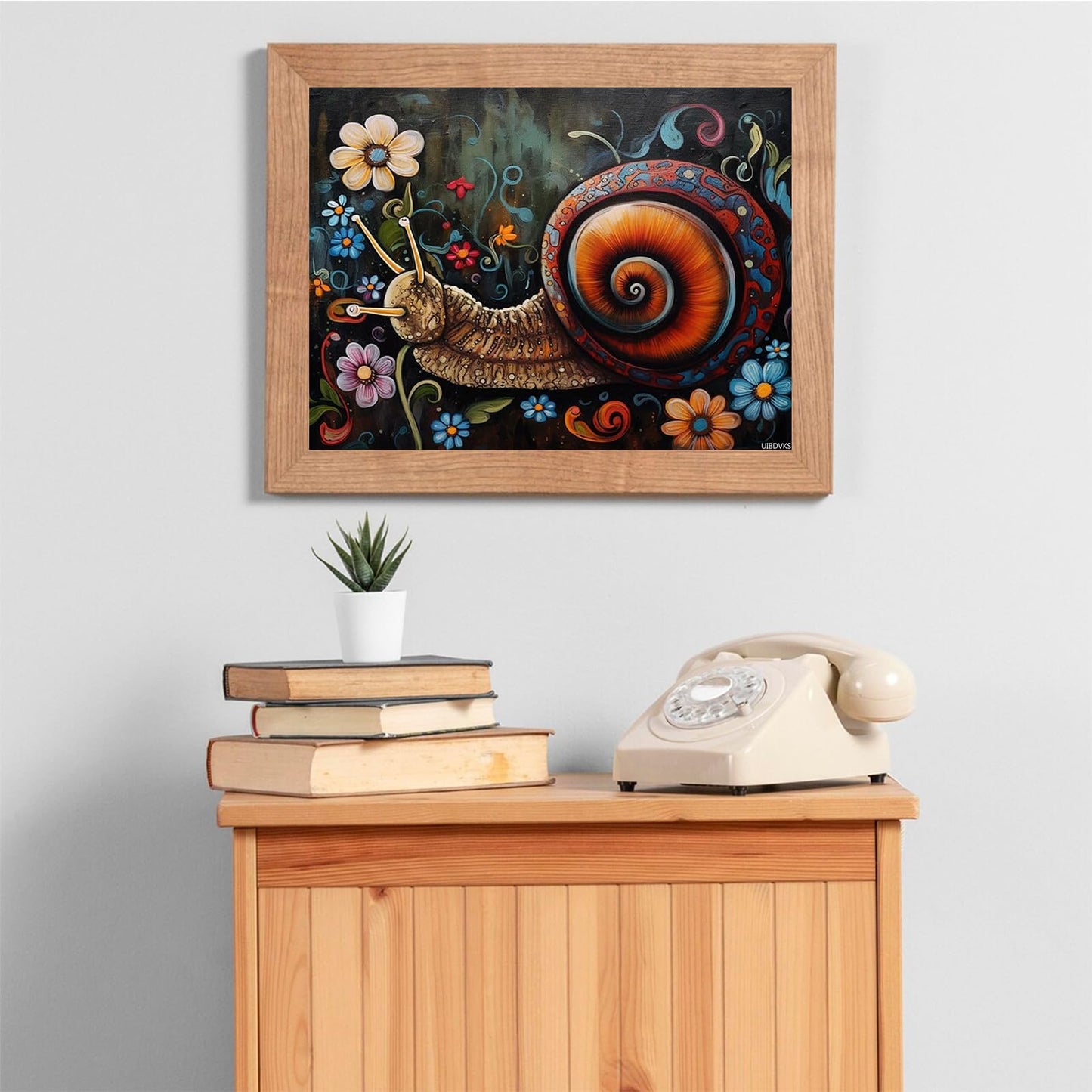 UIBDVKS Graffiti Flowers Snail DIY Diamond Art Painting by Numbers Full Round Drill Diamond Beads Cross Stitch Mosaic Crystal Rhinestone Arts and Craft for Home Wall Decor 12x16inch