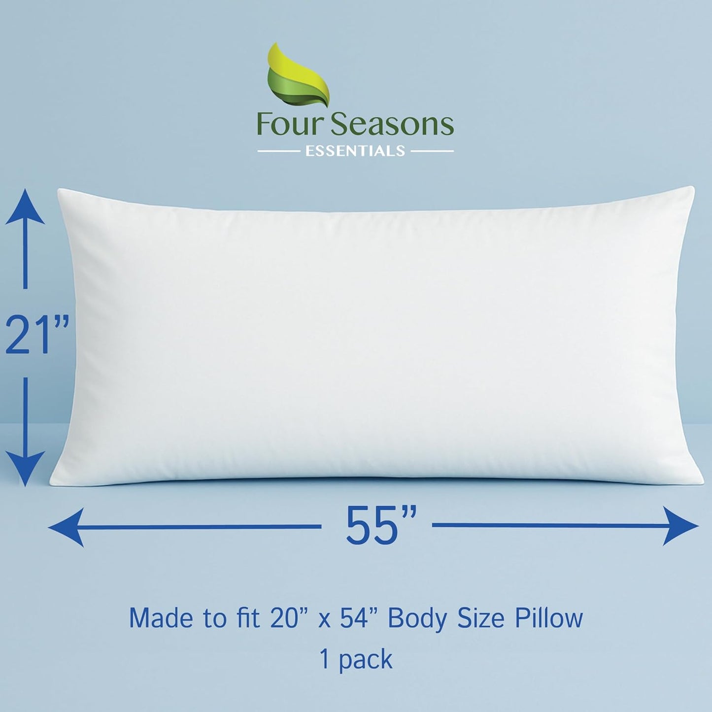 Body Size Pillow Protector, 21" W x 55" L, Waterproof Zippered Pillow Cover, Hypoallergenic Dust Proof Case