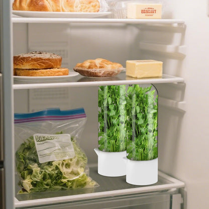 3 Pack Herb Saver for Refrigerator Large Fresh Herb Keeper Cilantro Container for Refrigerator Vegetable Preservation Container for Cilantro Asparagus Mint Rosemary Parsley Basil for 2-3 Weeks