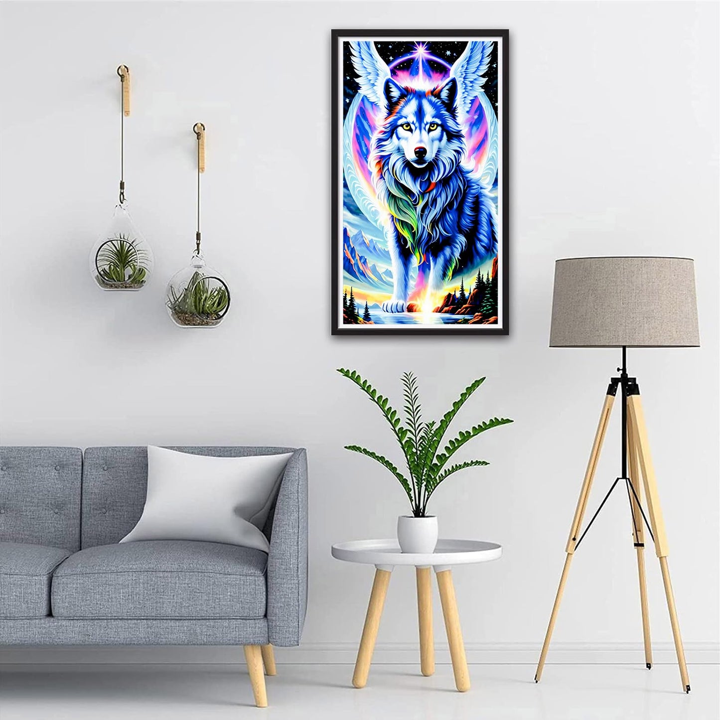 ARTGOTO Large Square Drill Diamond Art Painting Kits for Adults,15.7x27.5inch/40x70cm Wolf A DIY Full Square Diamond Dots Large Size,Big Gem Art and Crafts for Home Wall Decor Gifts