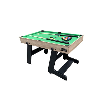 KICK Quatro 55" 4-in-1 Multi Game Table (Brown) – Foosball, Billiards/Pool, Push Hockey & Ping Pong