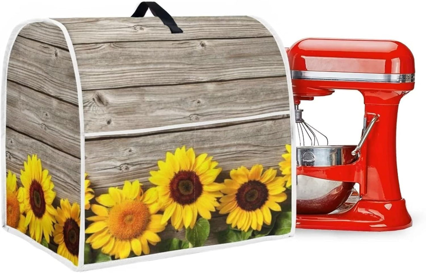 Stand Mixer Cover Compatible with Kitchen Aid, Cute Sunflower Dustproof Covers with Accessories Pockets for Mixers