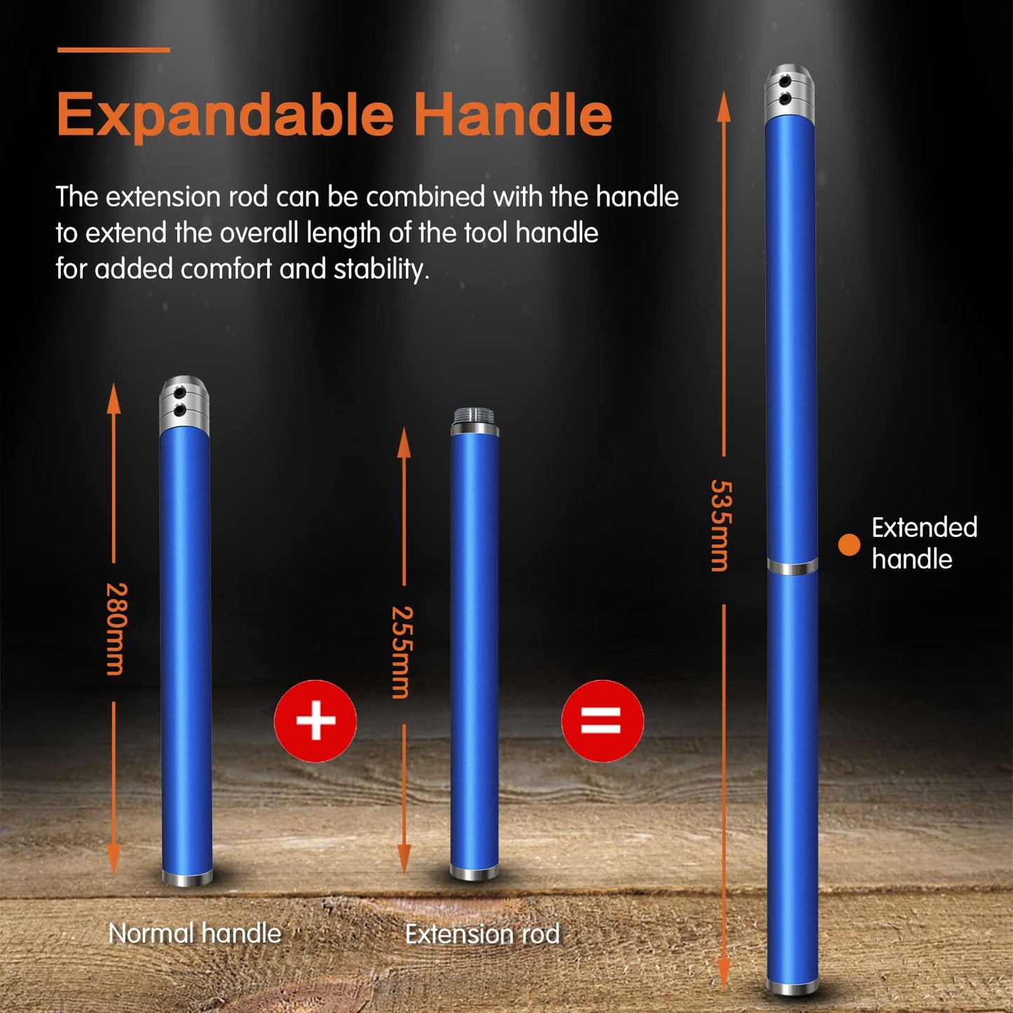 Carbide Tipped Wood Turning Tools Set, Lathe Rougher Finisher Swan Neck Hollowing Tools and Interchangeable Aluminum Alloy Grip Handle with Diamond Round Square Carbide Inserts