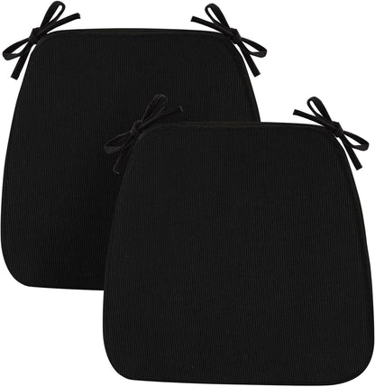 2'' 17"x16", 2 Pack Nobildonna Thick High-Density Foam Indoor Chair Cushions | Dining Chair Pads with Ties, Removable
