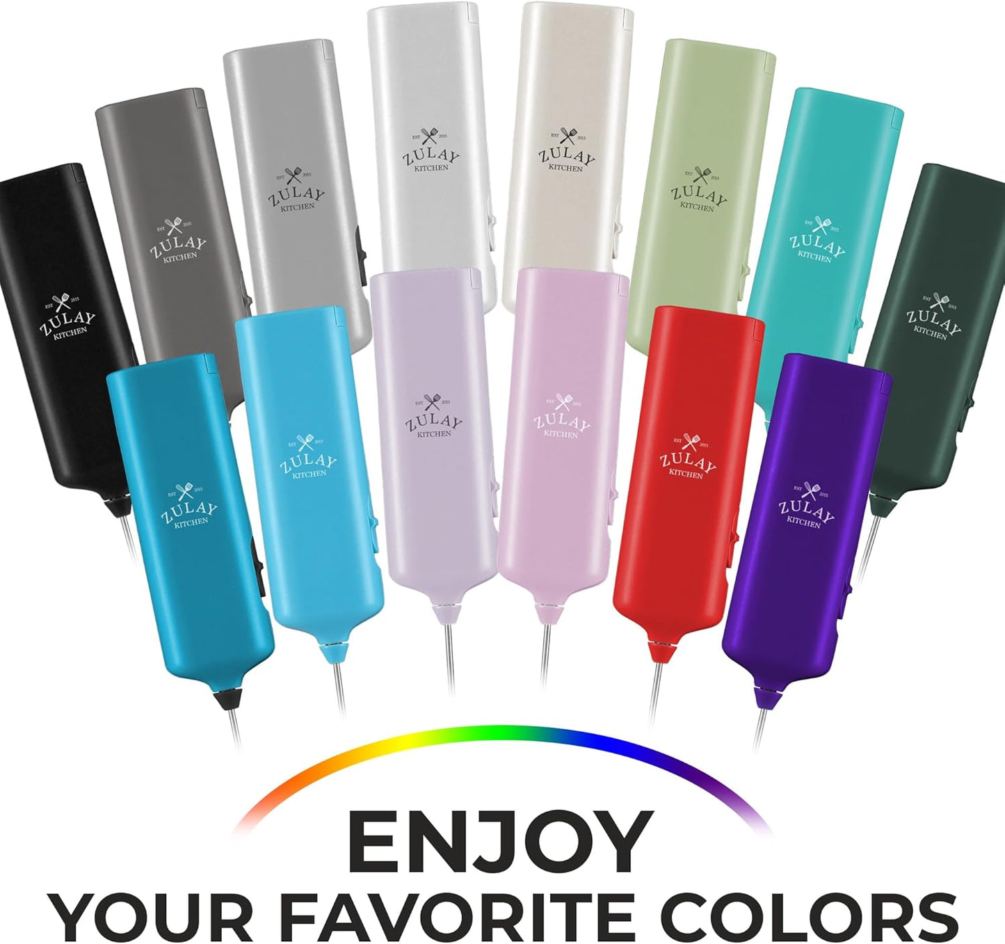 Zulay Kitchen Mini Milk Frother Handheld - Electric Mixer - Portable Wand for Coffee, Lattes, Cappuccino, Hot Chocolate