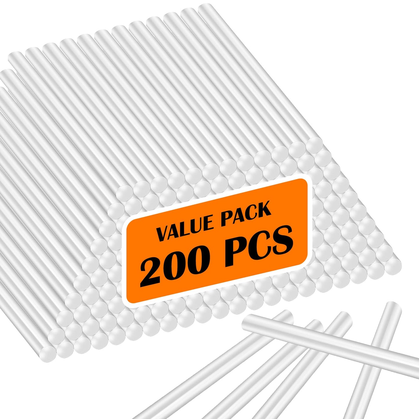 200 Pack Mini Hot Glue Sticks, Clear Hot Glue Sticks, 4 Inch and 8 mm Diameter High Viscosity All-Purpose Glue Stick for DIY Art, Craft General Repairs, Festival Home Decoration