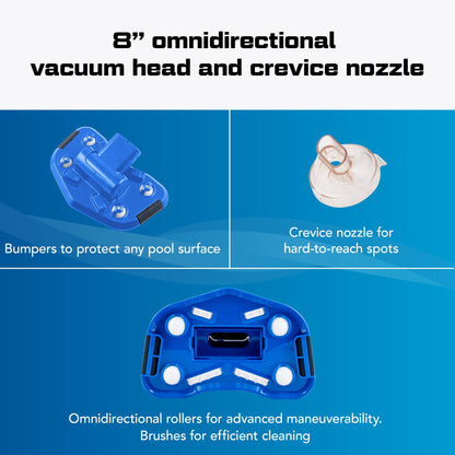 POOL BLASTER Catfish (Gen 2) Cordless Spa & Hot Tub Vacuum, More Power & Capacity, 45 Min Runtime, Spot Cleaning in Small Above Ground Swimming Pools, Rechargeable Spa Vac