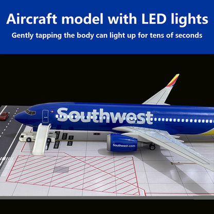 Mahfisj 1/80 Scale B737 Model 18 Inches 737 Model Airplane Kit with LED Lights, Ideal Collection for Adults