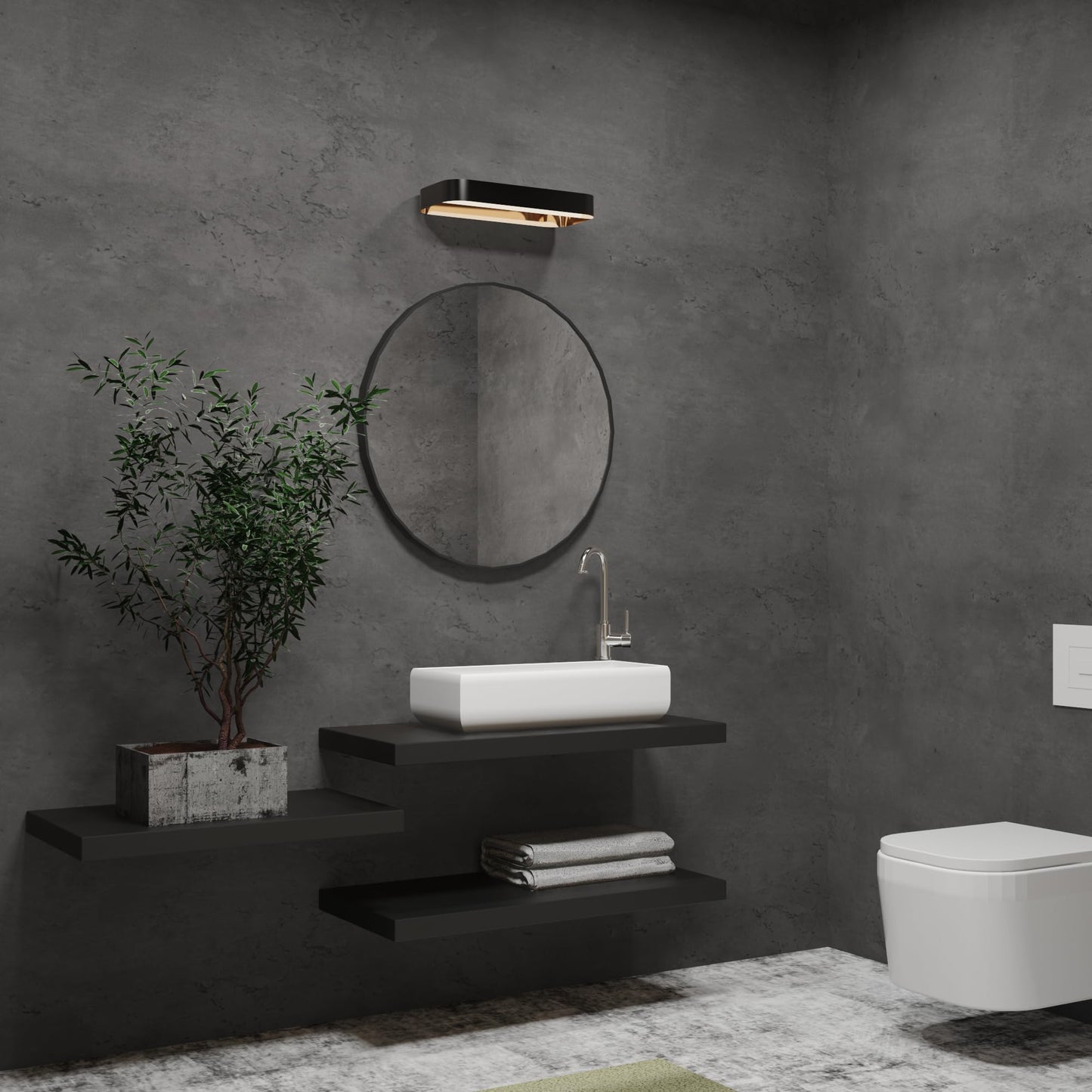3YECAO 31"×1181" Extra Wide Big Thick Darker Grey Black Concrete Wallpaper Peel and Stick Removable Matte Textured 3d Dark Gray Concrete Cement Contact Paper for Store Coffee Room Gym Bedroom Bathroom