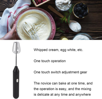Electric Hand Blender, 3 in 1 Immersion Handheld Egg Beater, Milk Frother, Coffee Blender (Black)