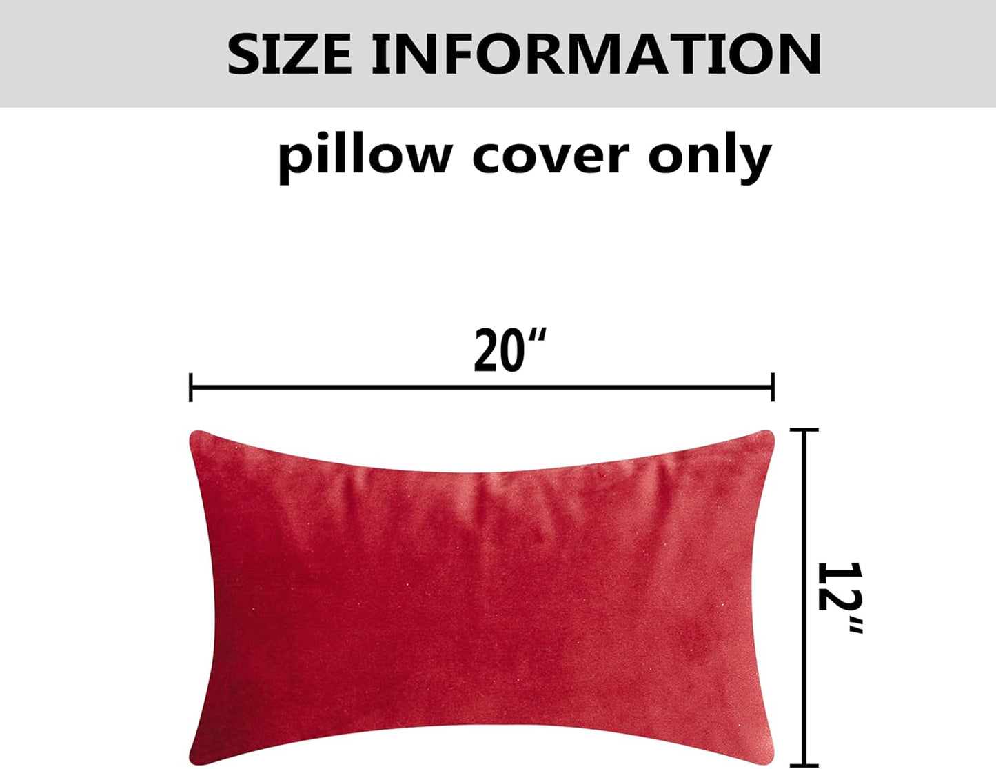 12x20 12 20 Inch (30x50cm), Home Brilliant Pillow Cover Accent Velvet Throw Pillows Rectangle Pillow Cover for Lumbar