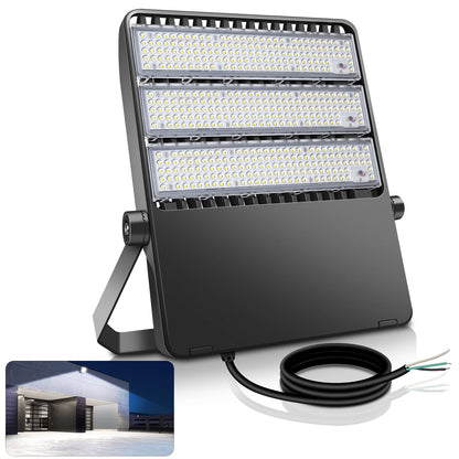 BIRITALO 52200LM LED Stadium Flood Light Commercial Eqv 2400W Super Bright 145LM/W 5500K 360W LED Arena Light Outdoor 85-277V IP65 Waterproof Backyard Wall Yoke Mount Fixture 2 Pack