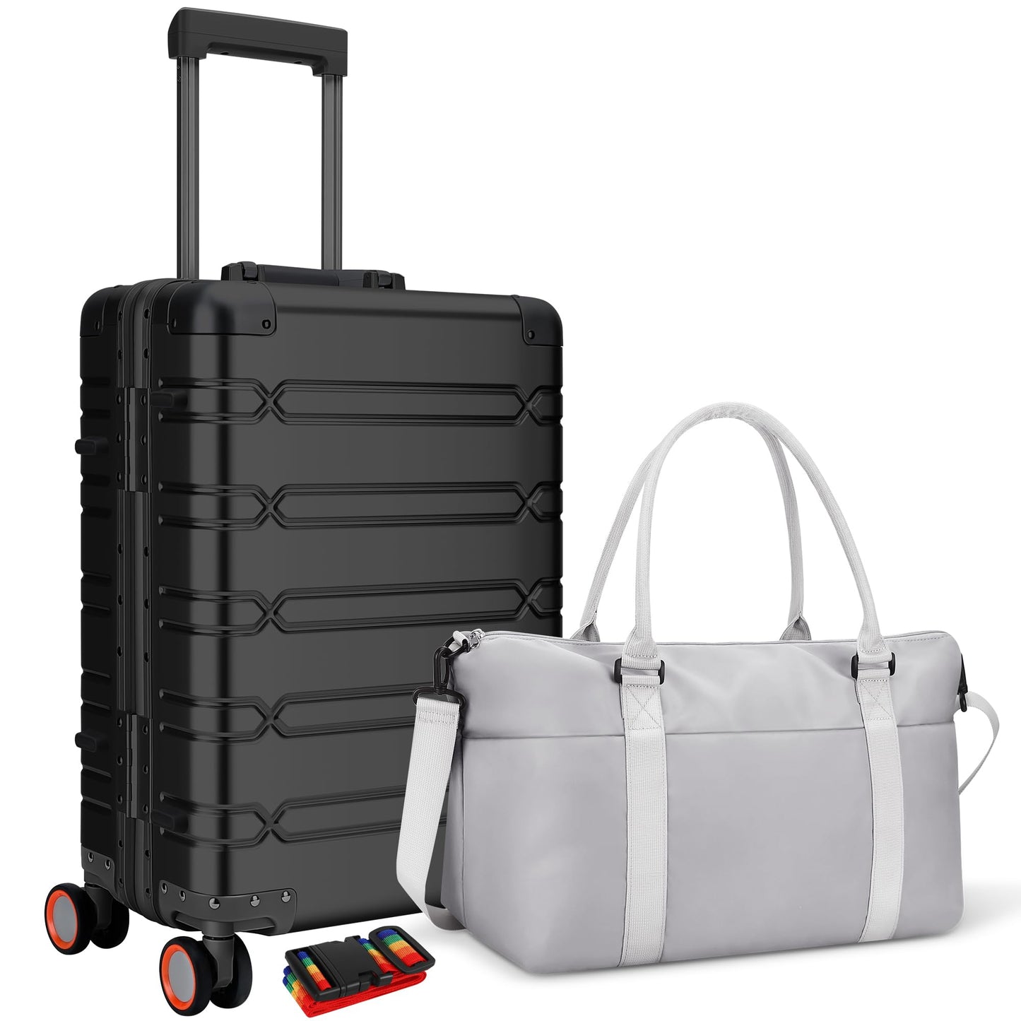 WEICHEN 29 Inch Large Checked Luggage, Aluminum-Magnesium Alloy Hard Shell Suitcase with TSA Locks, 360° Spinner Wheels, Durable Zipperless Travel Case for Business & International Trips, Black