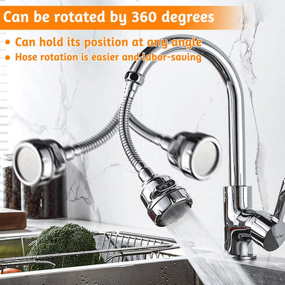 3 Pieces Kitchen Tap Head Fucet Aerator, 360 Degree Rotatable 3 Mode Adjustable Faucet Extender Kitchen Faucet Head Replacement for Bathroom Kitchen