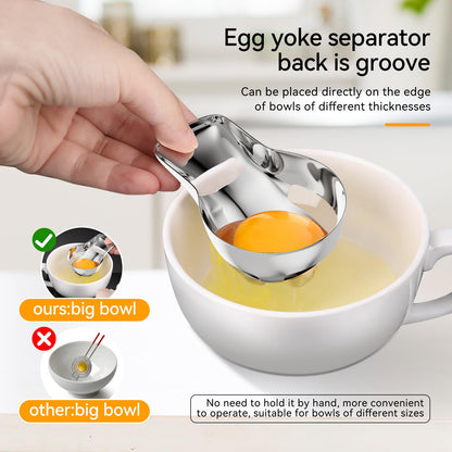 Sretanj Egg Yolk Separator，Egg Separator for Raw Eggs,Food Grade Stainless Steel Egg Yolk White Separator, Kitchen Baking Gadgets
