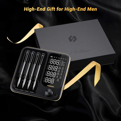 Wireless Meat Thermometer with 4 Probes, INKBIRD WiFi Meat Thermometer Digital Wireless for Rotisserie Grill Oven,Unlimited Range Dishwasher Waterproof Bluetooth Thermometer for iOS & Android