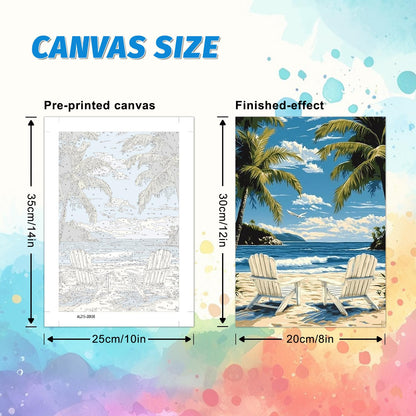 PHANTASYART 6 Pack Paint by Numbers Kit for Adults Beginners-Beach Adult Paint by Numbers,Easy Landscape Canvas Paint by Numbers for Adults,DIY Acrylic Paint Kit for Gifts Home Decor 8x12inch