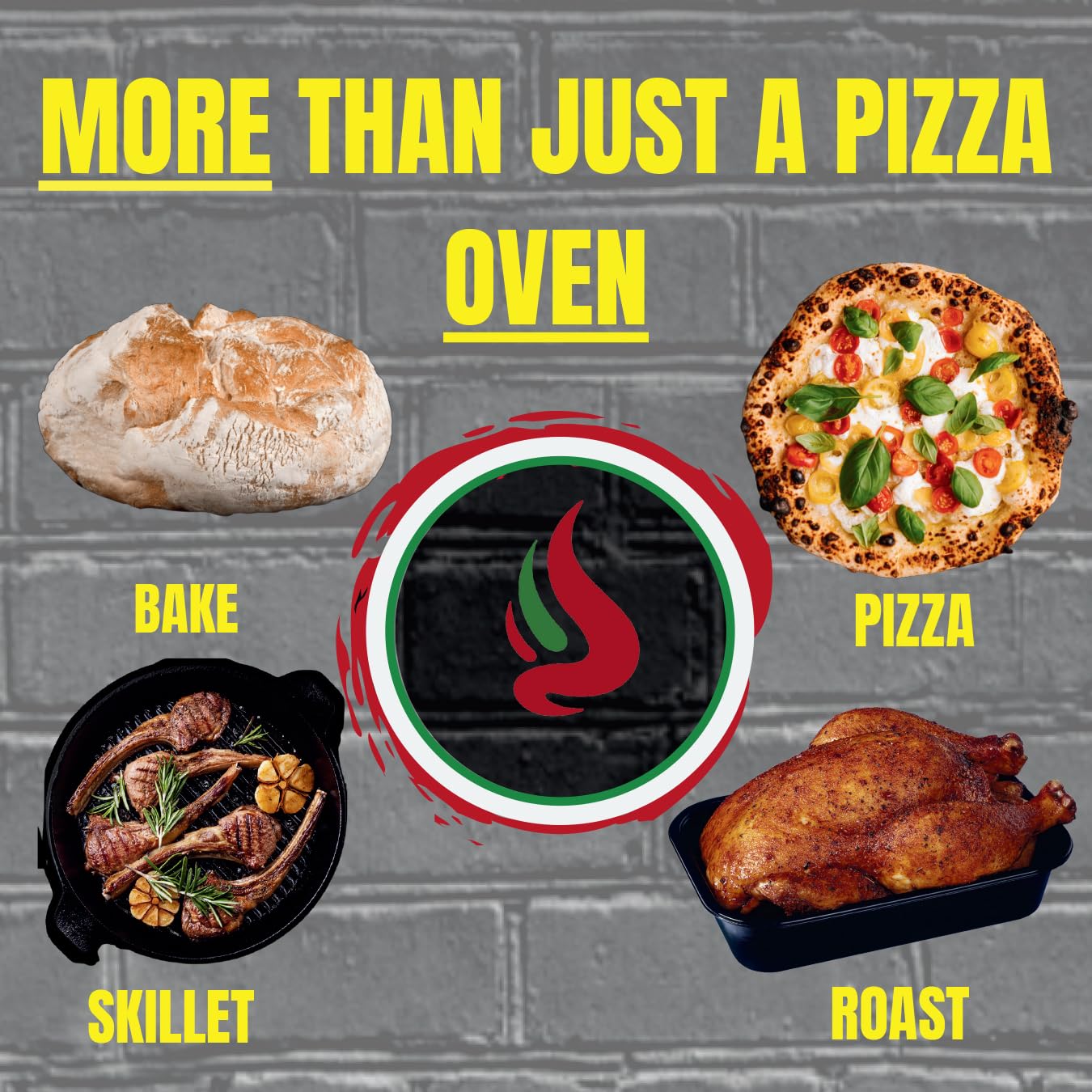 Mont Alpi 17"W x 18"D x 19"H Stainless Steel Premium Outdoor Kitchen Countertop Table Top Portable Propane Gas Pizza Oven with Grease Tray + 12" Pizza Stone - Great for Camping Backyard and Tailgating