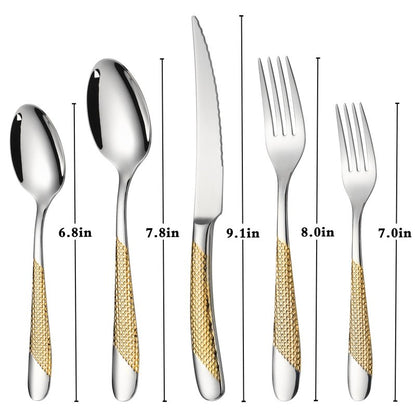 Silverware Set of 30 Stainless Steel Flatware Set Service for 6 Includes Knives Spoons Forks Kitchen Utensil Cutlery Sets For Home Kitchen Hotel