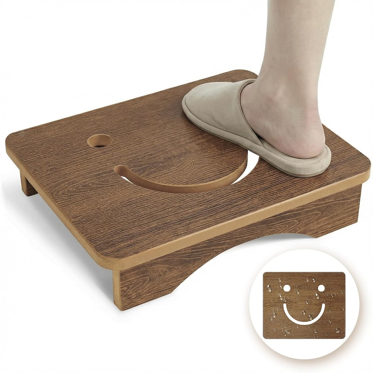 3.5" Y&M One Step Stool for Adults Seniors, Waterproof HDPE Bedside Support Step Stool with Non-Slip Foot, Heavy Duty