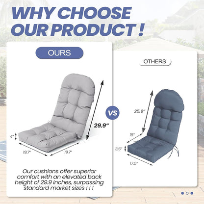 50x20x4 Inch, Crestlive Products Adirondack Chair Cushion, Outdoor Rocking Chair Cushion Water Resistant High Back