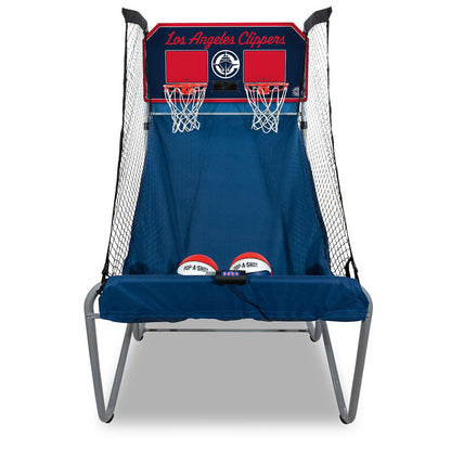 Pop-A-Shot - Home Dual Shot with Los Angeles Clippers NBA Graphics l Sensor Scoring l 16 Game Modes l 7 Balls l Foldable Storage l for All NBA Fans