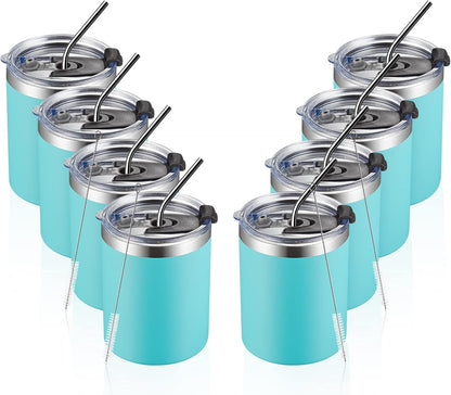 12oz/8Pack 8 Pack) MEWAY Insulated Stainless Steel Reusable Mug, Double Wall Durable Coffee Cup, Powder Coat