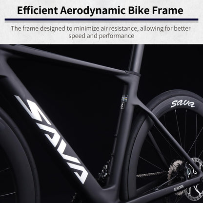 SAVADECK A7L Carbon Road Bike, T800 Carbon Fiber Frame 700C Racing Bicycle with Shimano 105 R7100 24 Speed Groupset and Hydraulic Disc Brake, Ultra-Light Carbon Bike for Man and Women(White,47cm)