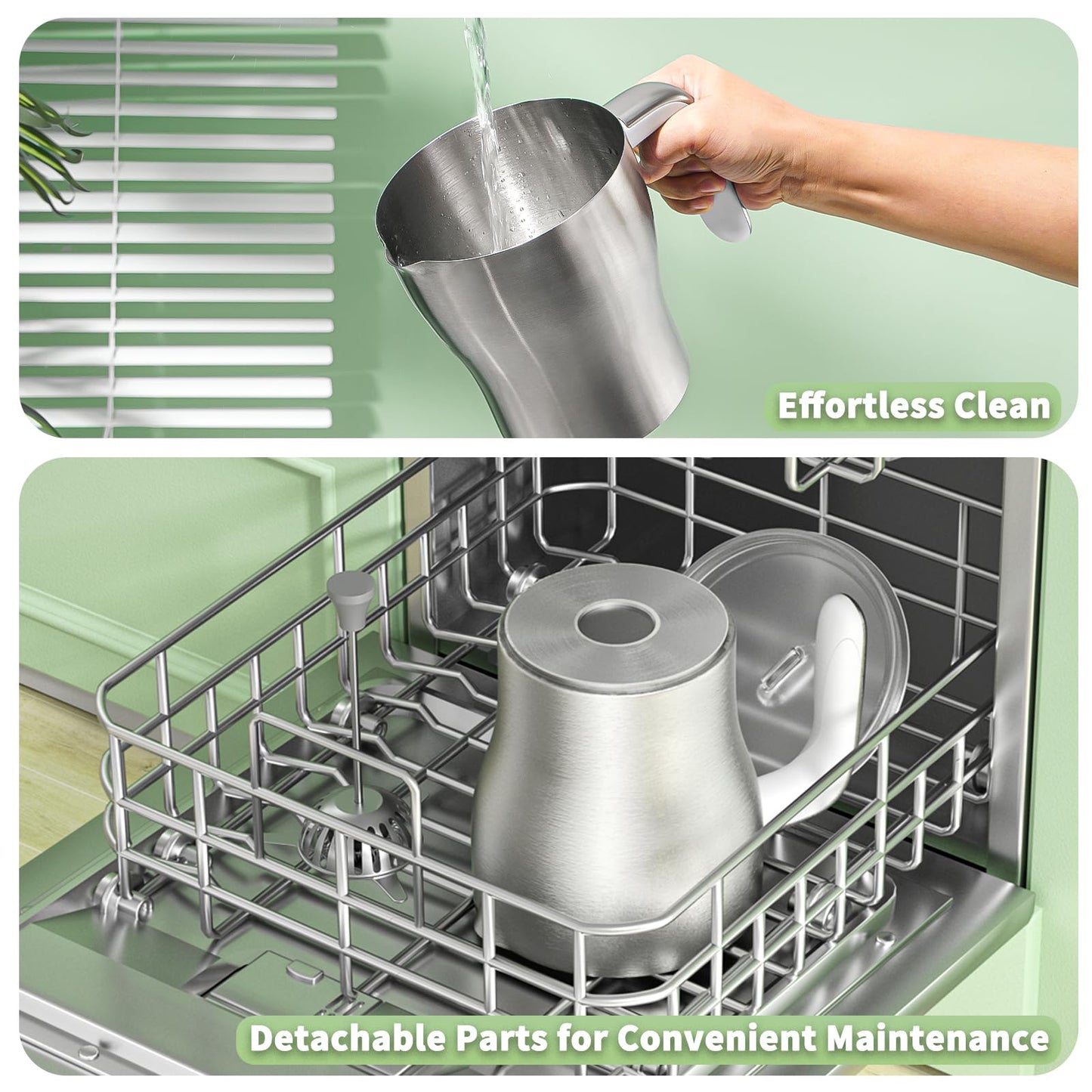 Maestri House Milk Frother, Variable Temp and Froth Thickness DualFro 600 Milk Frother Steamer, 21OZ Smart Touch Control Milk Warmer, Dishwasher Safe, Memory Function for Latte&Hot Chocolate (White)