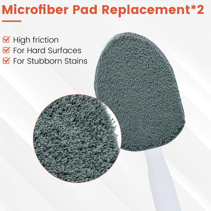 Wlich Scouring Pads Microfiber Cloth Refills 6 Pack, Fit Tub Tile Scrubber Brush Cleaning, Reusable Scouring Scrub Pad and Microfiber Scrub Pads Set for Cleaning Bathroom Kitchen Toilet Tile Sink
